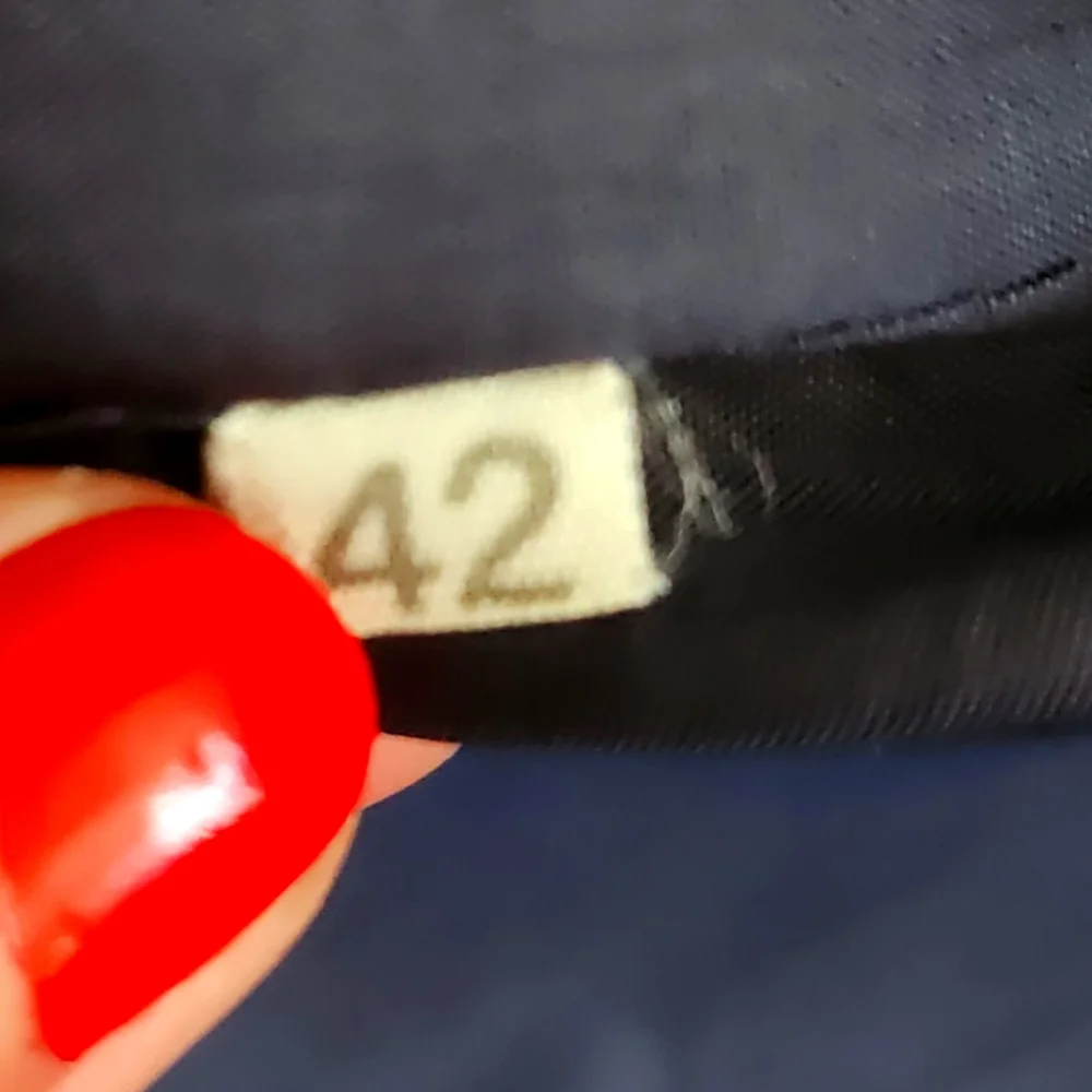 Vintage Italian Navy Blue & Red Trench Coat - Picture 12 of 13